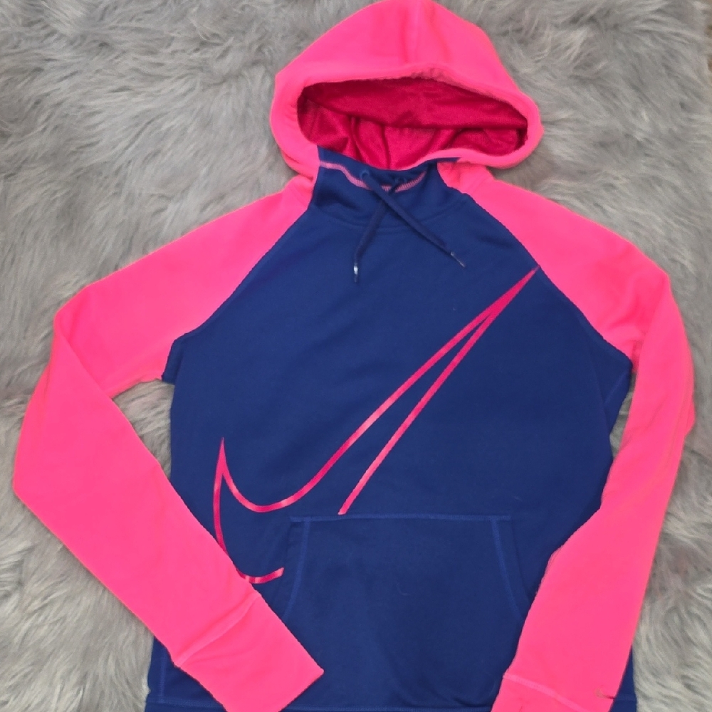 Nike Vibrant Blue and Pink Hoodie
